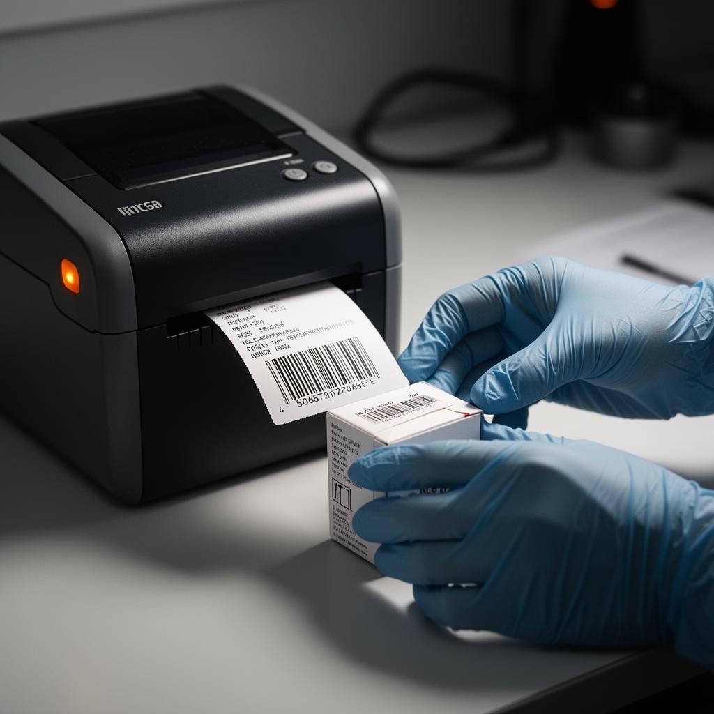 Thermal printer producing FNSKU label